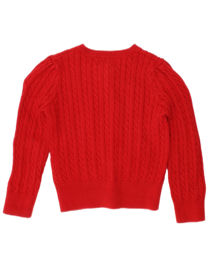 POLO RALPH LAUREN Pige Cardigan Sweater 2-3 År Rød Bomuld