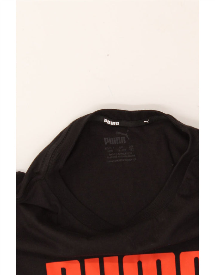 PUMA Boys Graphic T-Shirt Top 11-12 Years Black Vintage Puma and Second-Hand Puma from Messina Hembry 
