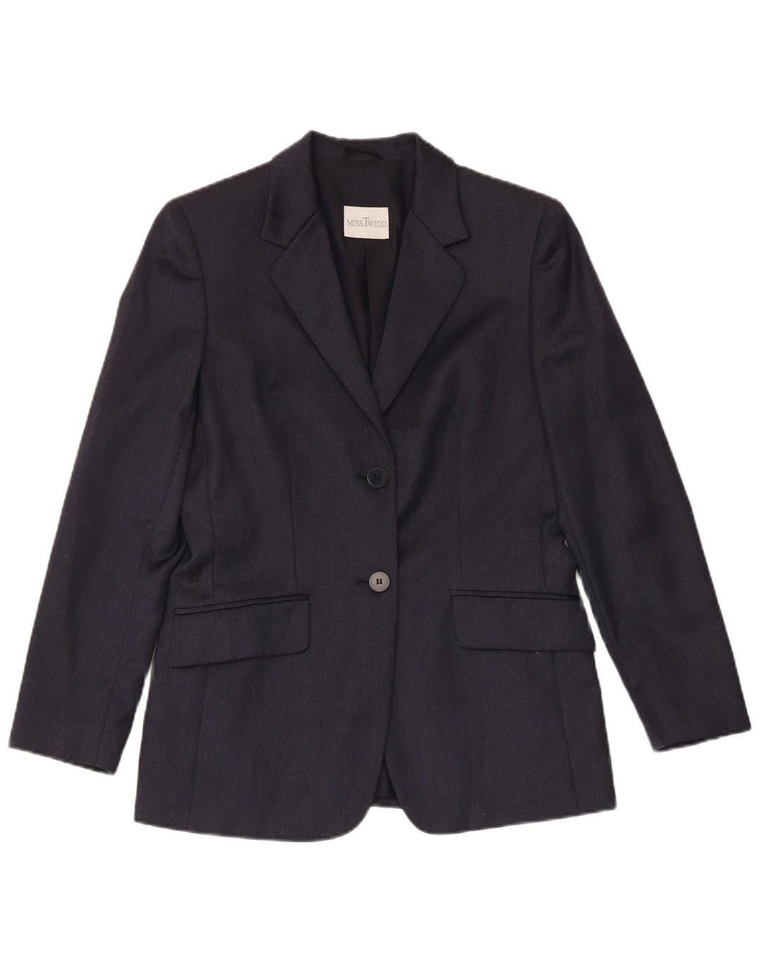 MISSTWIDD Dame 2-knaps blazerjakke IT 40 Small Navy Blue Virgin Wool