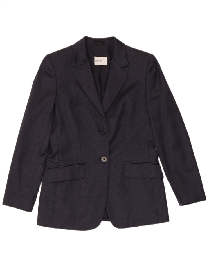 MISSTWIDD Dame 2-knaps blazerjakke IT 40 Small Navy Blue Virgin Wool