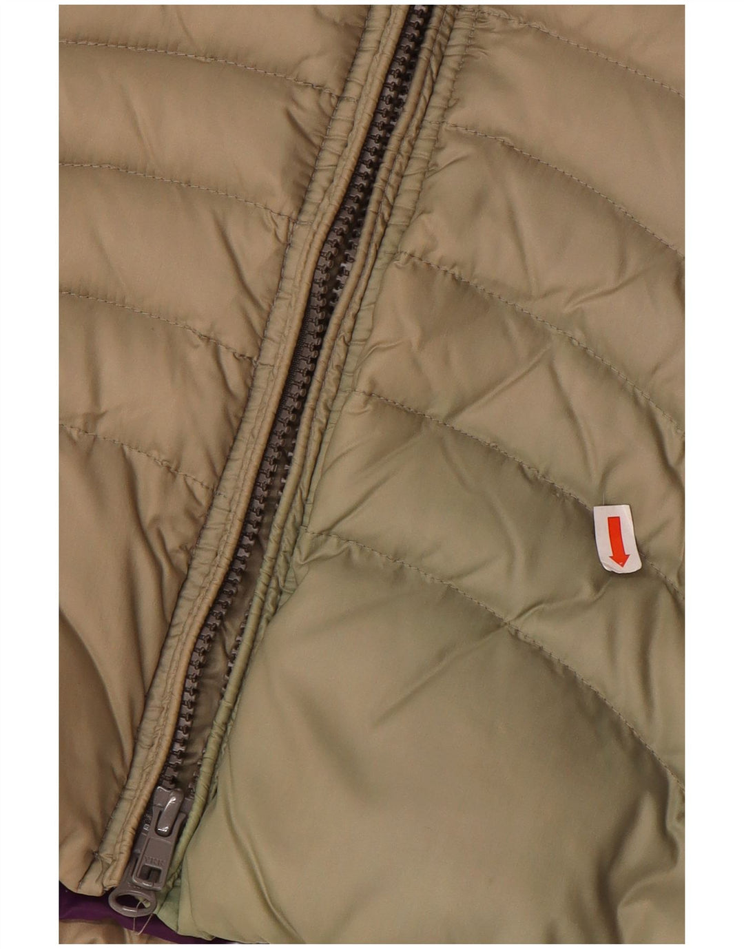 Blauer polstret jakke til kvinder UK 10 Small Beige Nylon