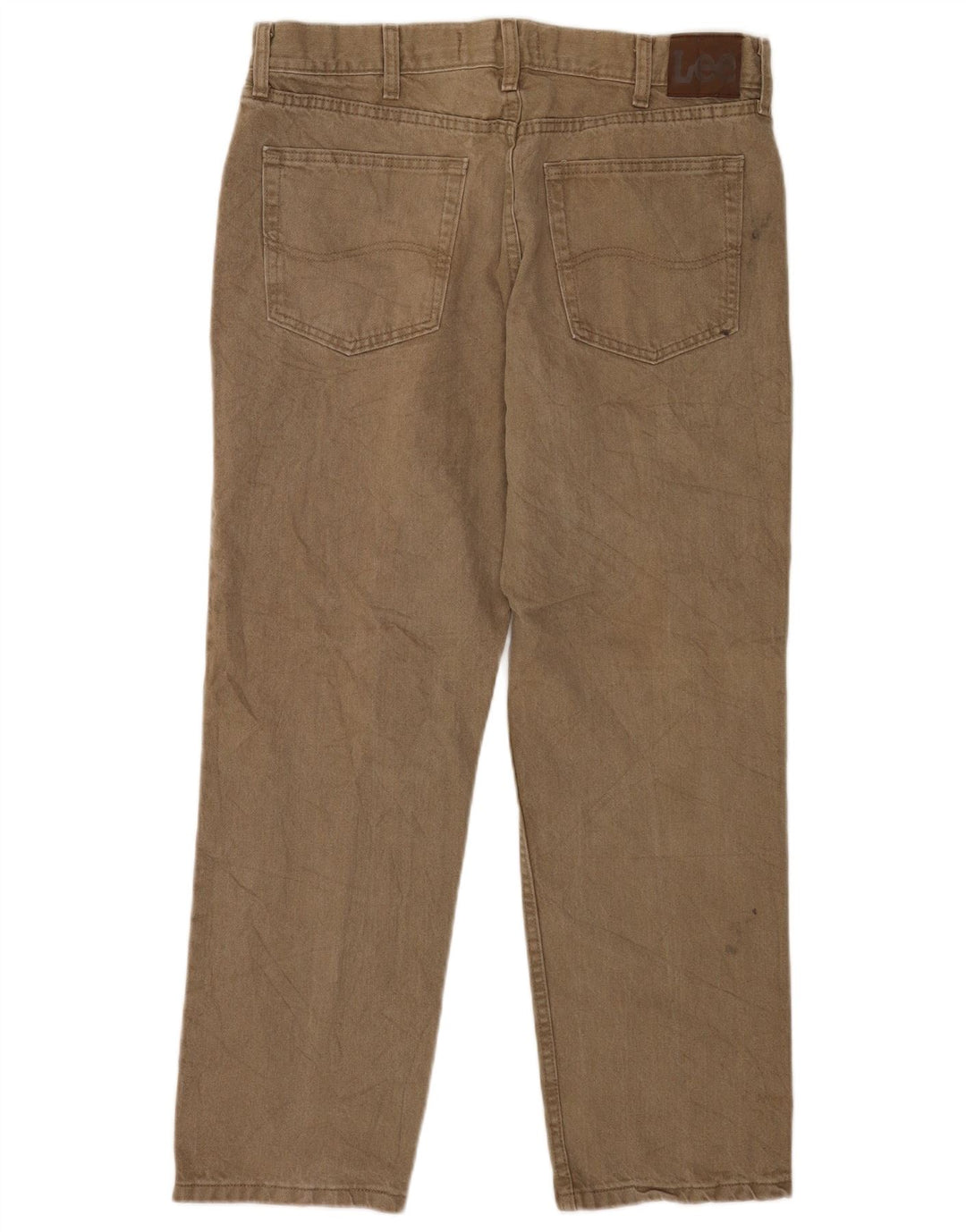 Lee Herre Regular Fit Straight Jeans W36 L29 Khaki Bomuld