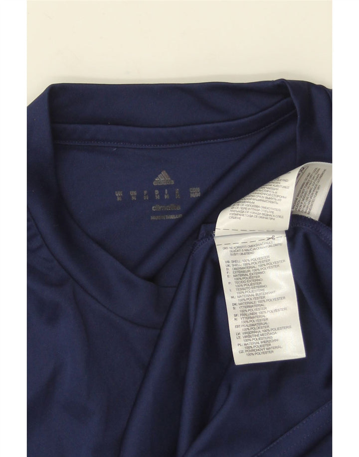 Adidas Herre Climalite T-Shirt Top Medium Marineblå Polyester