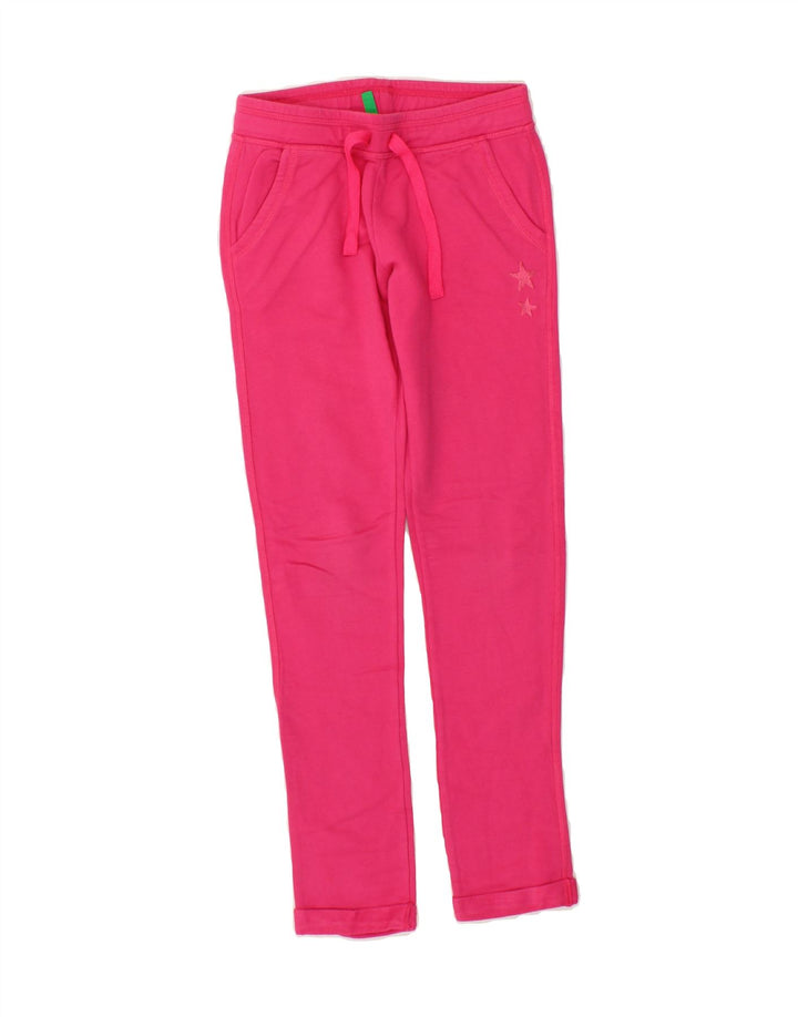 BENETTON Girls Tracksuit Trousers 7-8 Years Pink Vintage Benetton and Second-Hand Benetton from Messina Hembry 