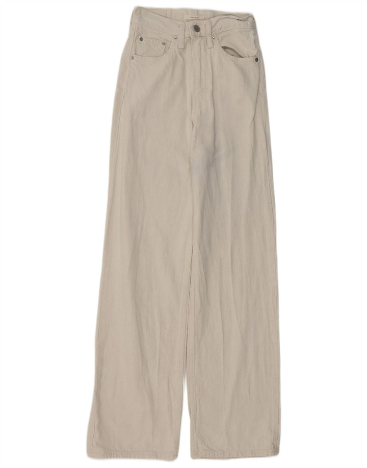 LEVI'S Womens Loose Jeans W24 L31 Off White Cotton