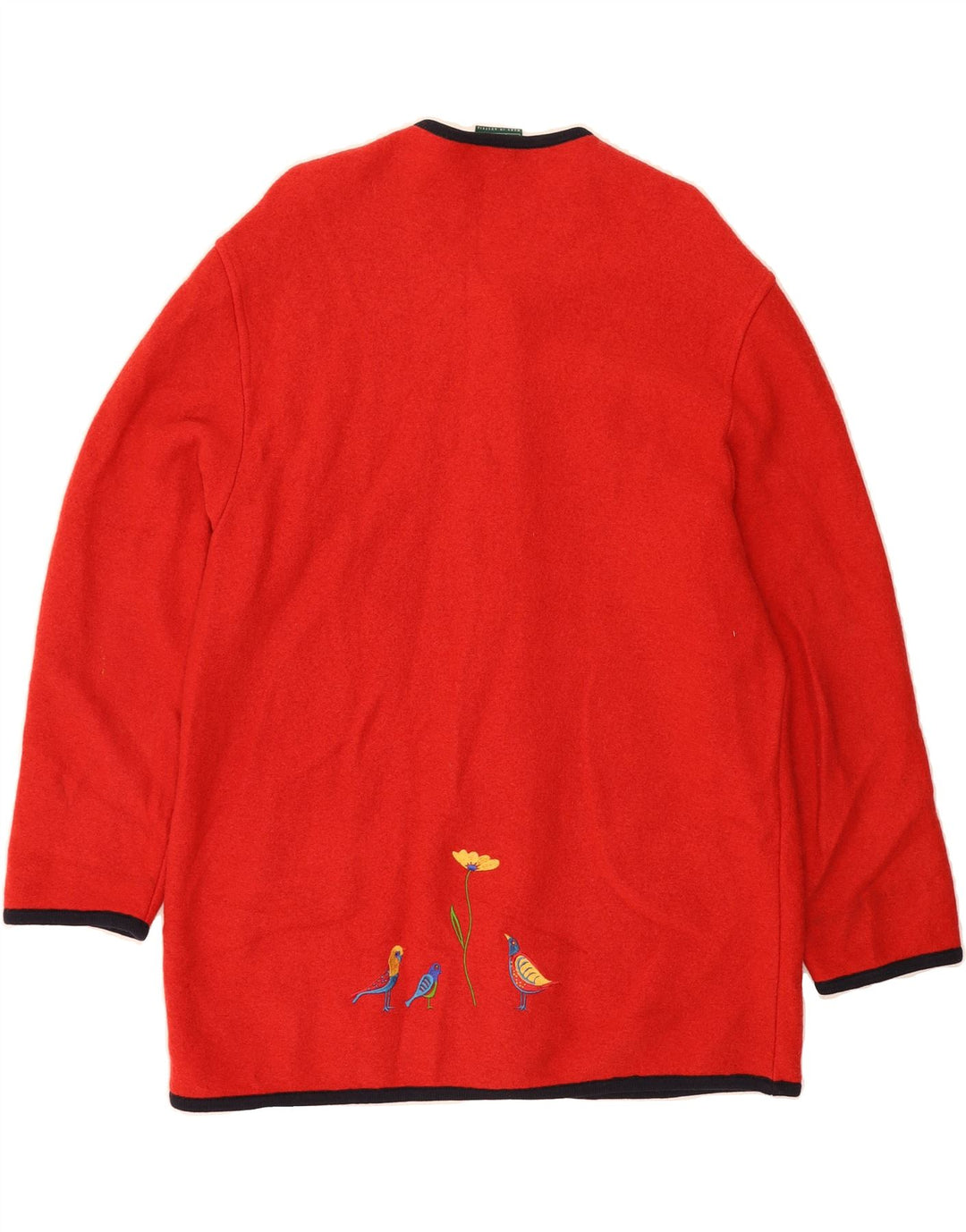 GEIGER Womens Longline Cardigan Sweater EU 42 Large Red Floral Vintage Geiger and Second-Hand Geiger from Messina Hembry 
