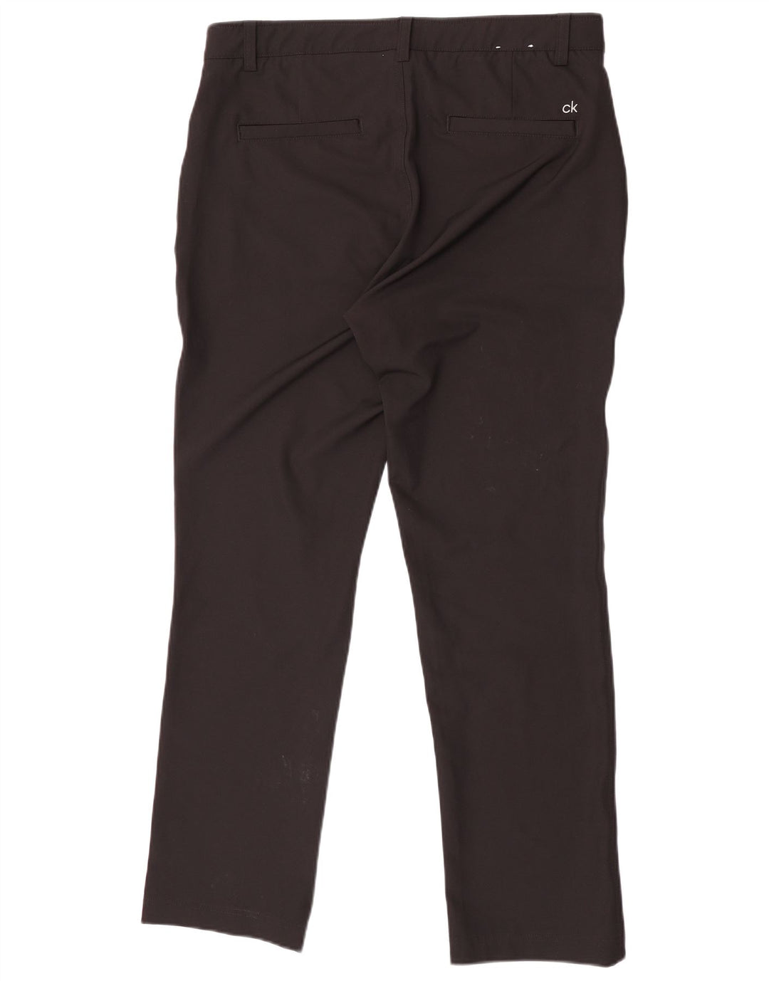 Calvin Klein Lige Chinobukser til mænd W34 L31 Sort polyester
