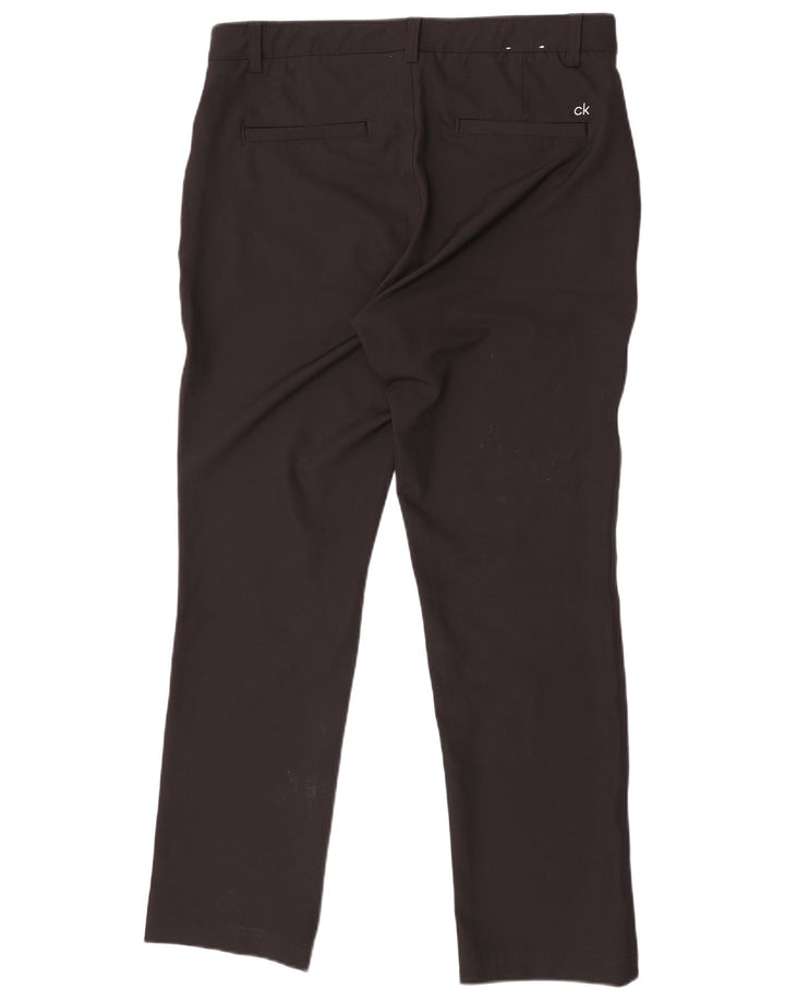 Calvin Klein Lige Chinobukser til mænd W34 L31 Sort polyester