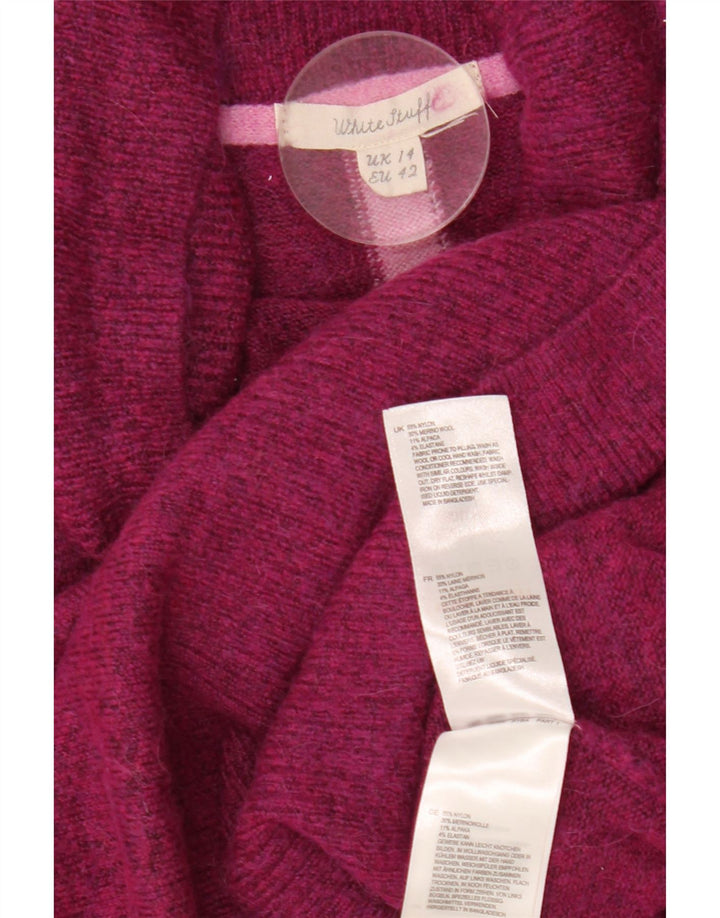 WHITE STUFF Dame Rullehals sweater UK 14 Large Purple Flecked