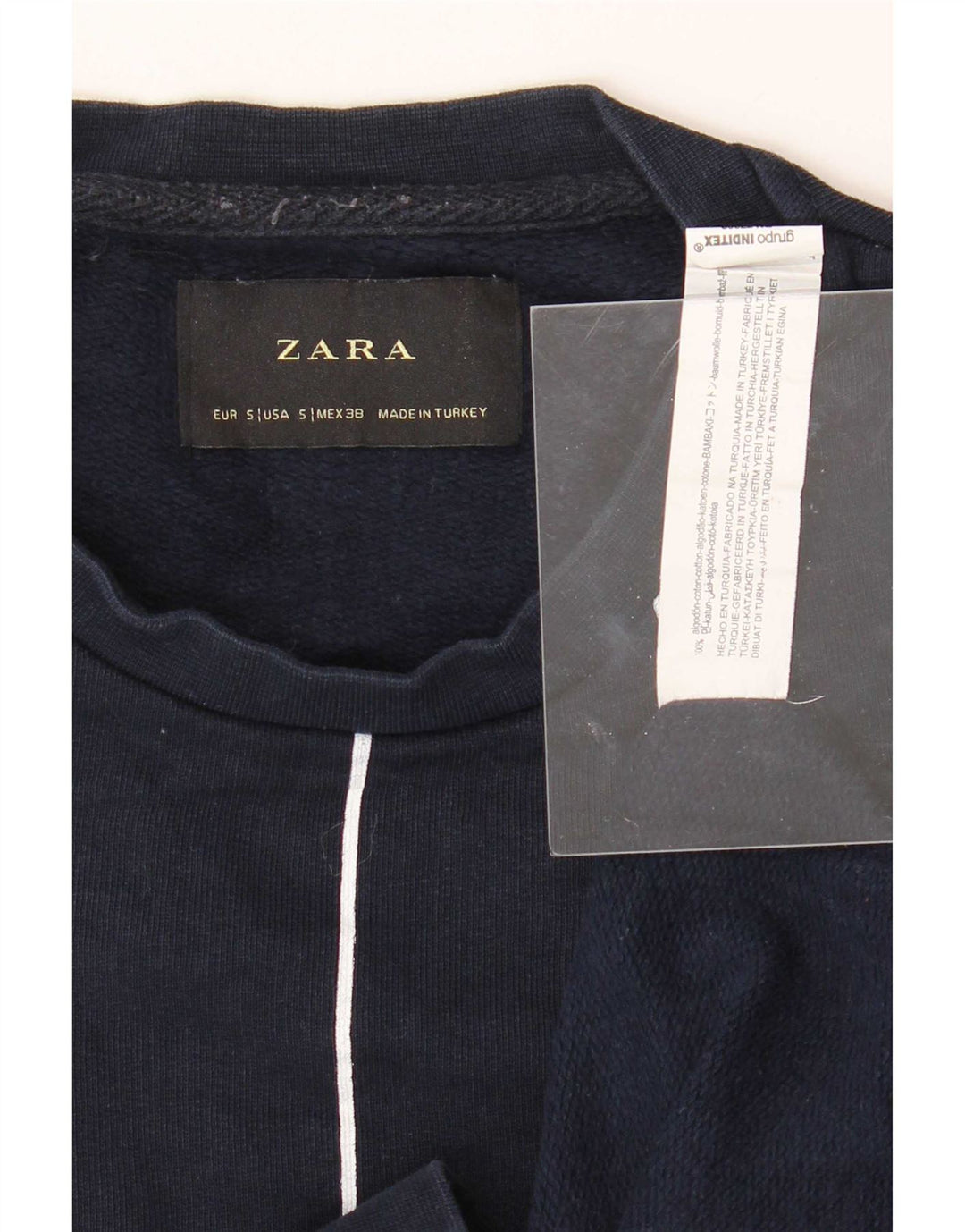 Zara Sweatshirt til mænd, lille marineblå stribet bomuld