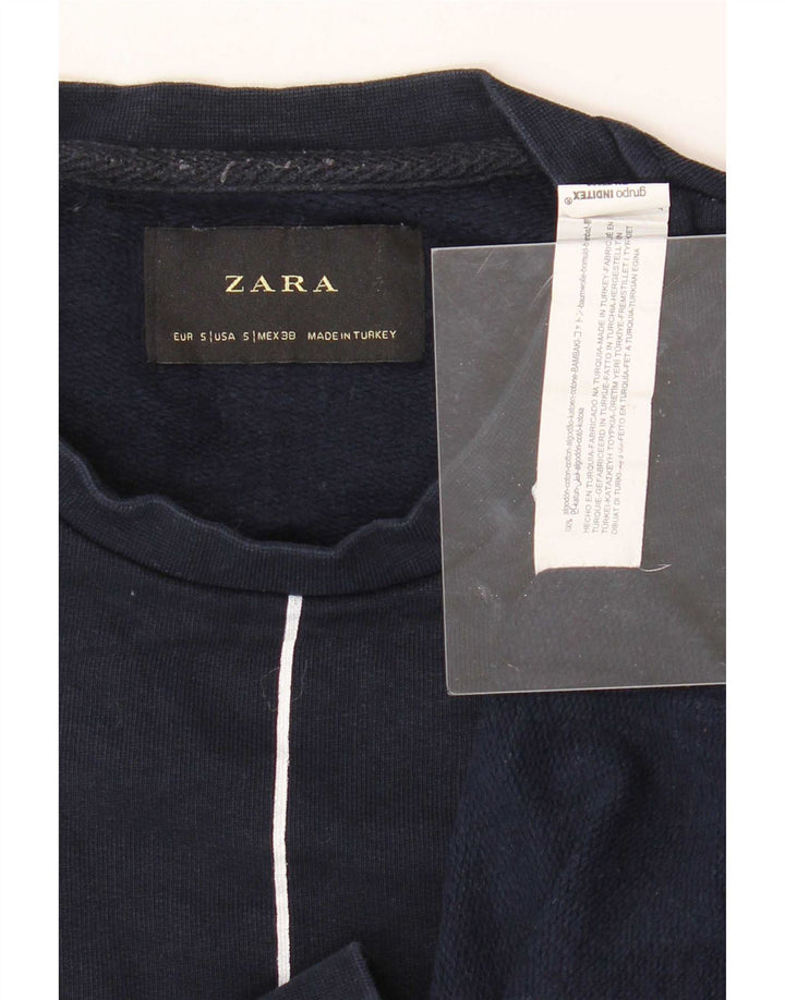 Zara Sweatshirt til mænd, lille marineblå stribet bomuld