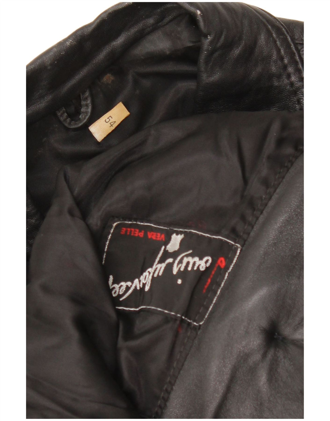 Vintage Herre Læderfrakke UK 38 Medium Sort Læder
