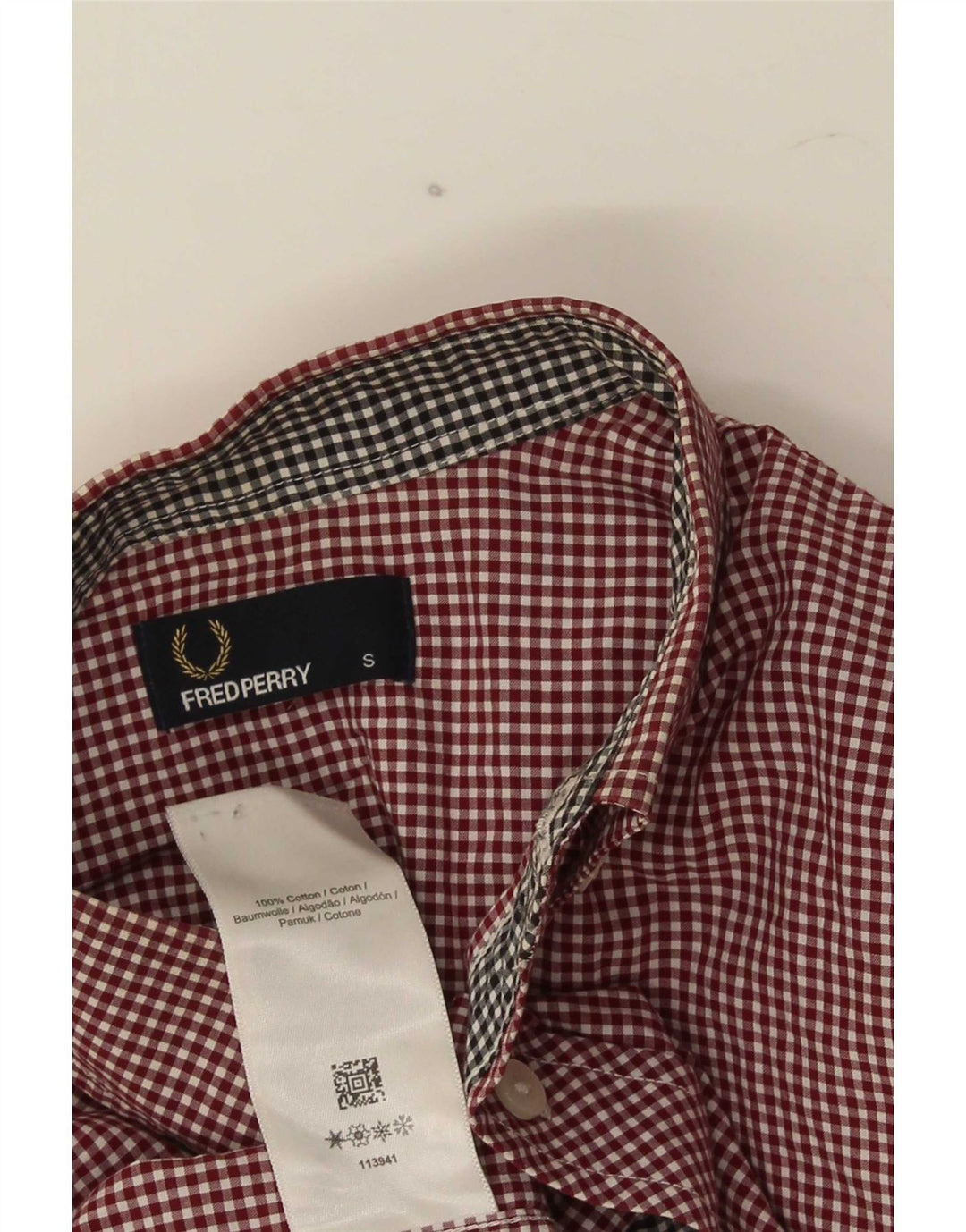 Fred Perry Herreskjorte Lille Bourgogne Gingham Bomuld