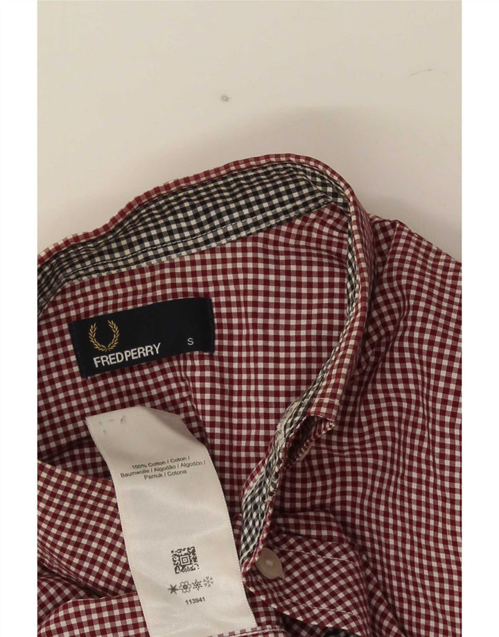 Fred Perry Herreskjorte Lille Bourgogne Gingham Bomuld