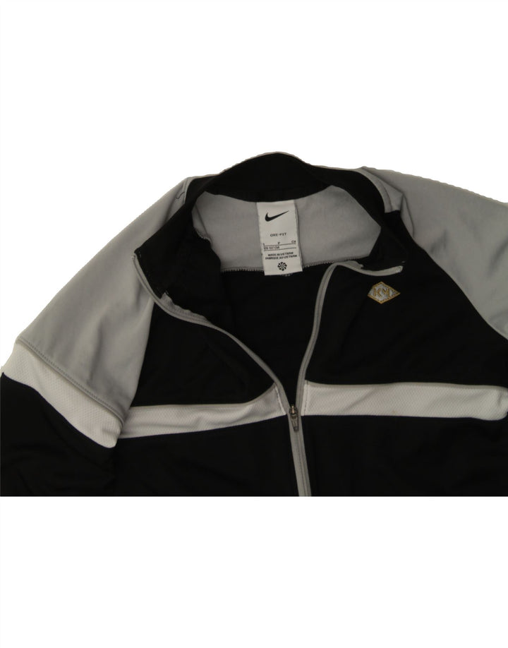 NIKE Boys Graphic Tracksuit Top Jacket 8-9 Years Small Black Colourblock Vintage Nike and Second-Hand Nike from Messina Hembry 