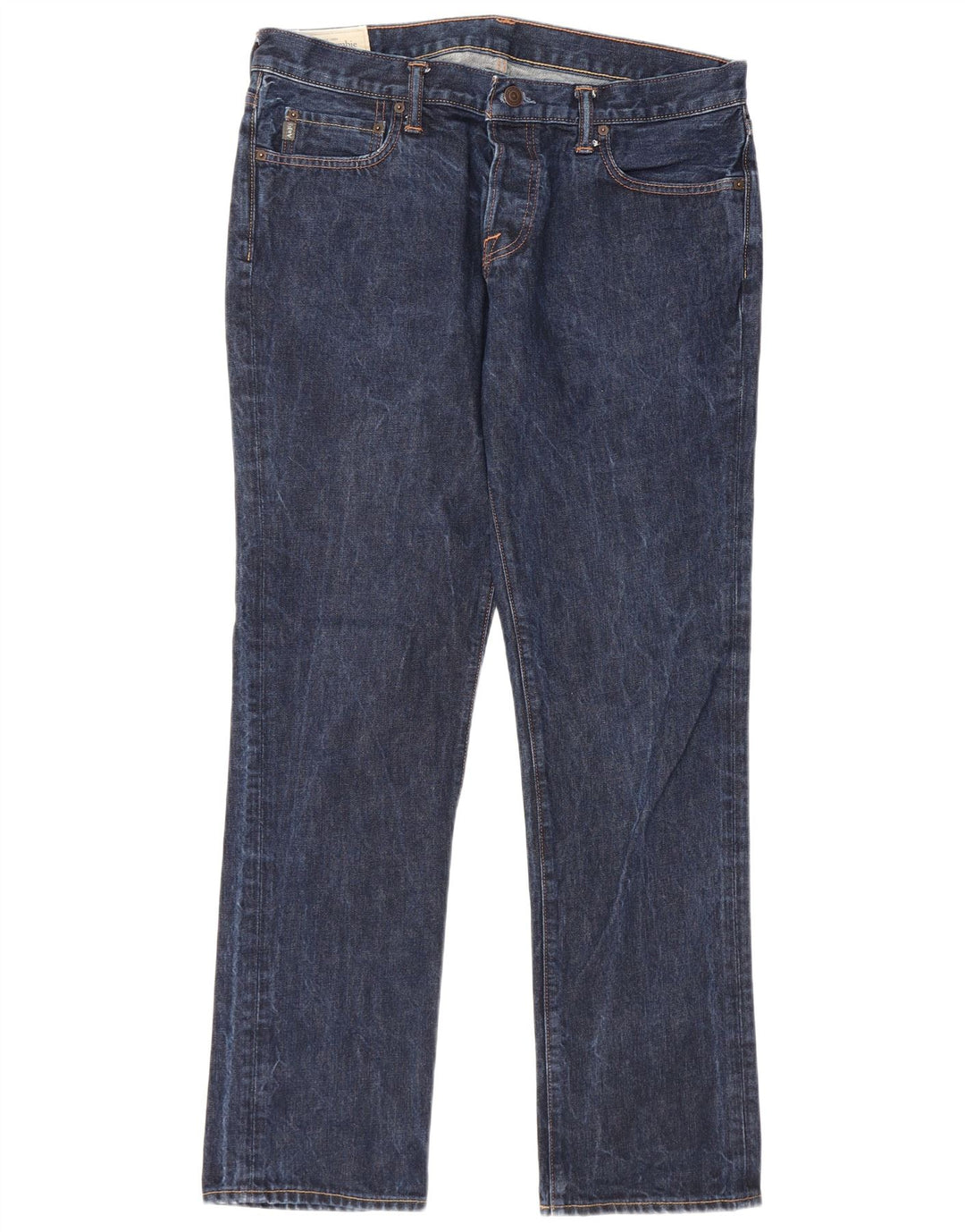ABERCROMBIE & FITCH Straight jeans til mænd W36 L32 Marineblå bomuld
