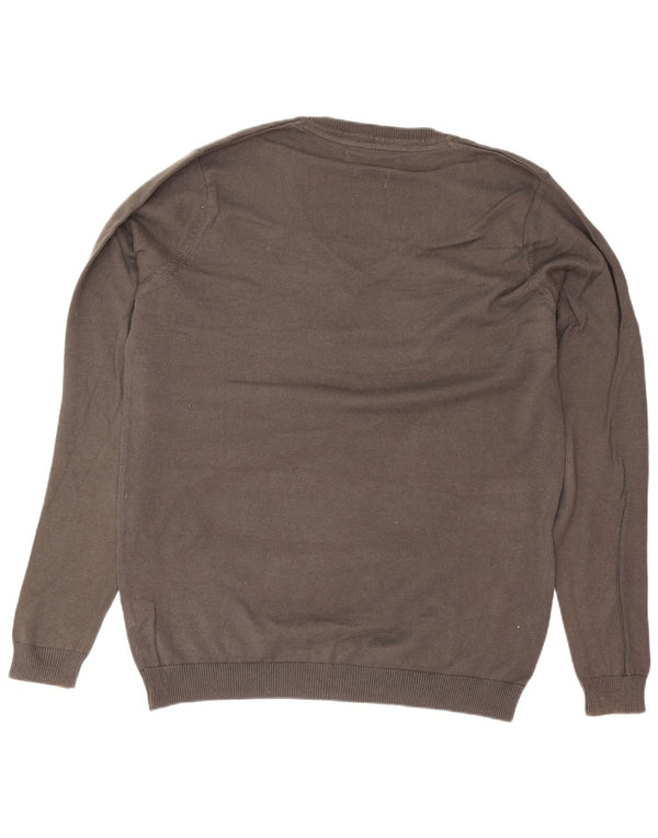 Zara Herre V-hals sweater Stor Grå Bomuld