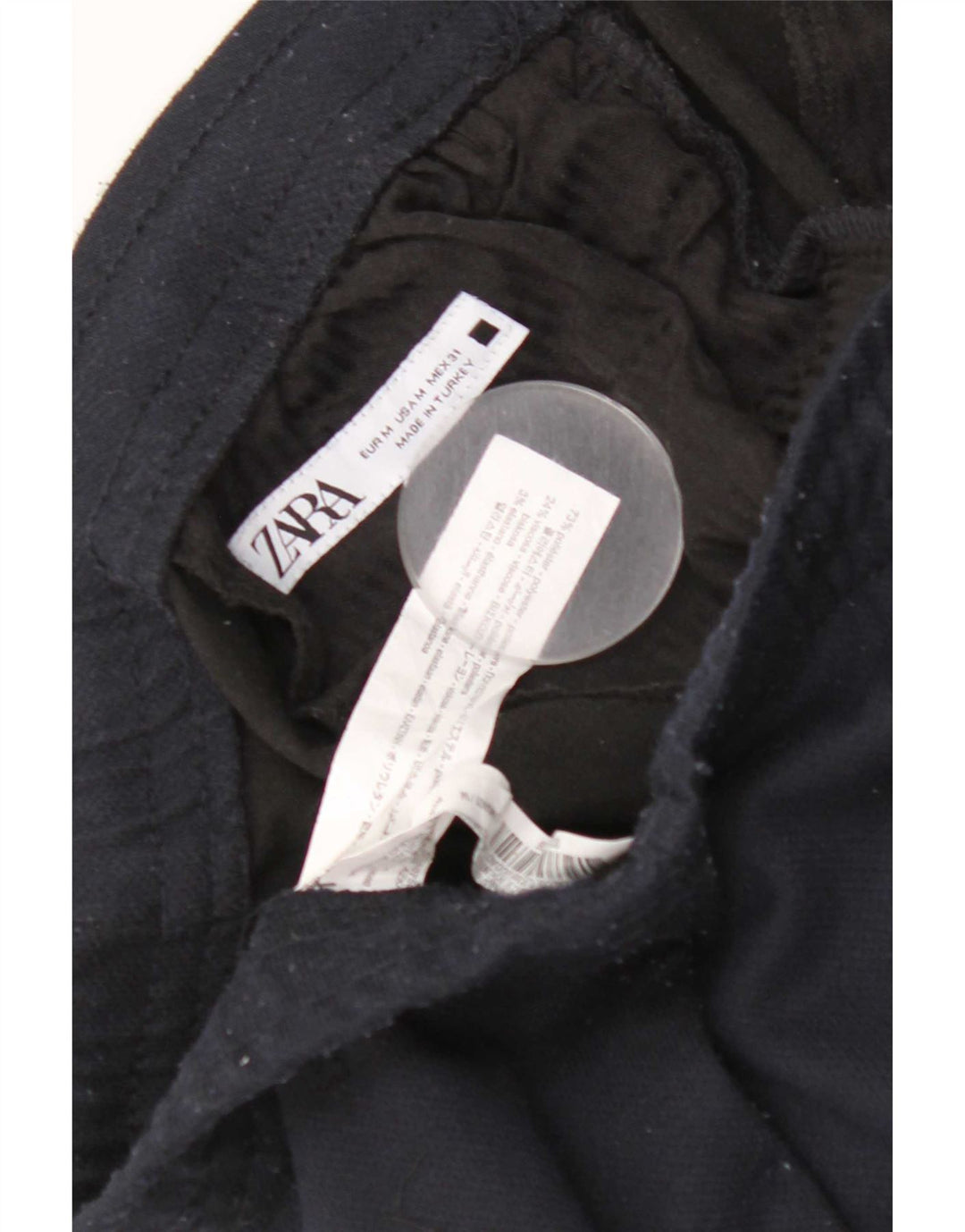 Zara Herre Slim Chino Bukser Medium W31 L27 Marineblå Polyester