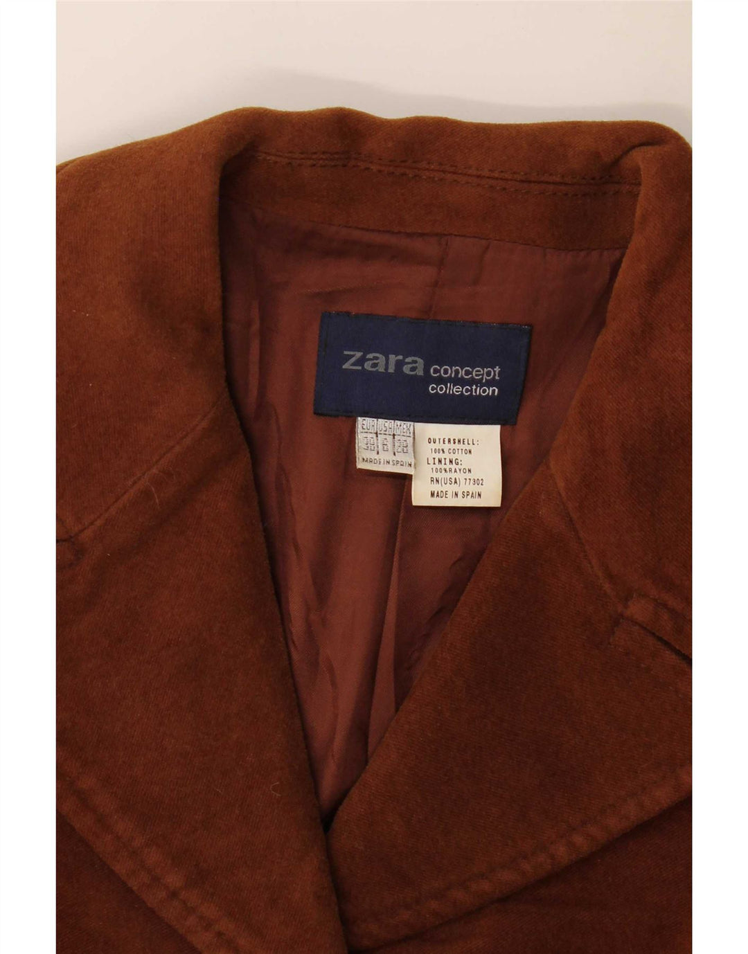 Zara Dame 3-knaps blazerjakke EU 38 Lille brun bomuld