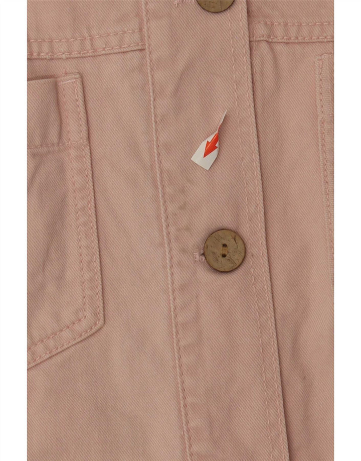 Zara Dame Oversized Denim Kjole UK 10 Small Pink Bomuld