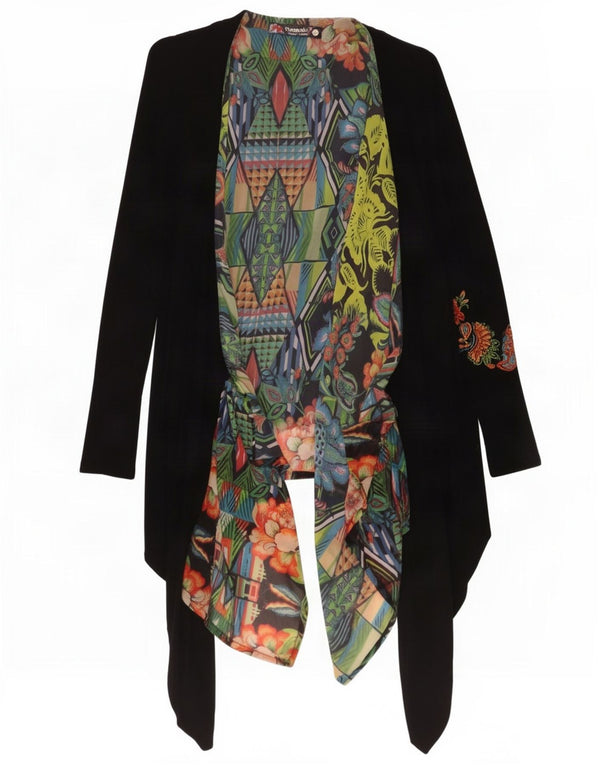 Desigual Womens Asymmetric Open Cardigan Top UK 12 Medium Black