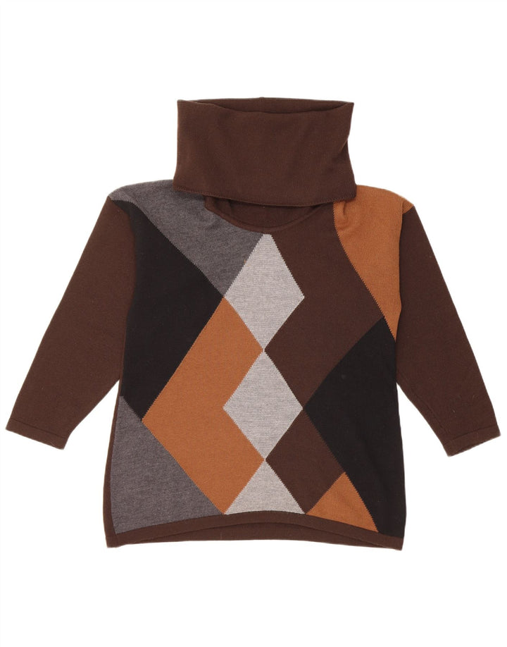Luisa Spagnoli Dame Rullehals Sweater UK 14 Medium Brun