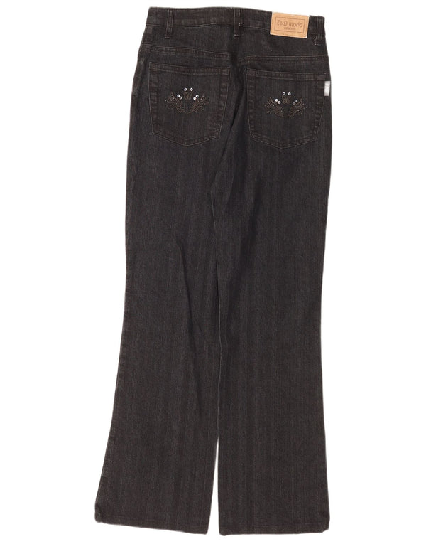 Vintage Dame Bootcut Jeans IT 42 Medium W28 L30 Grå Blomsterbomuld