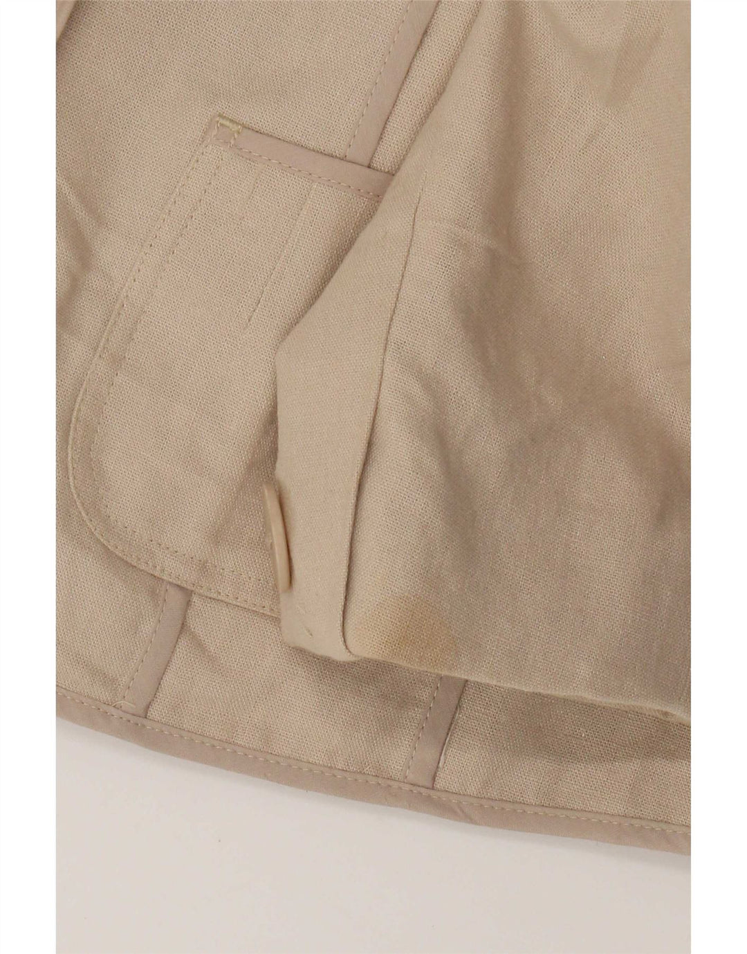 Marks & Spencer Dame 2 Button Blazer Jacket UK 12 Medium Beige Linen