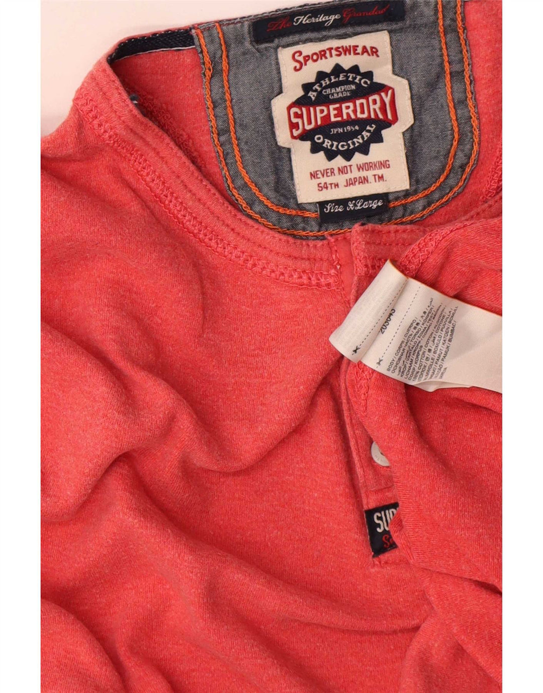 Superdry Herre Top Langærmet XL Rød Bomuld