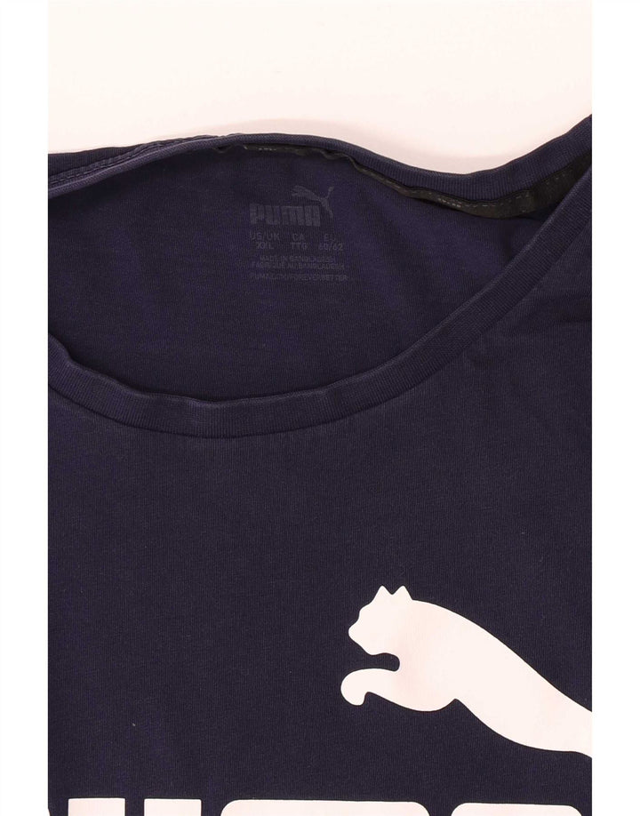 Puma Kortærmet Herre Regular Grafisk T-Shirt Top 2XL Navy Blue