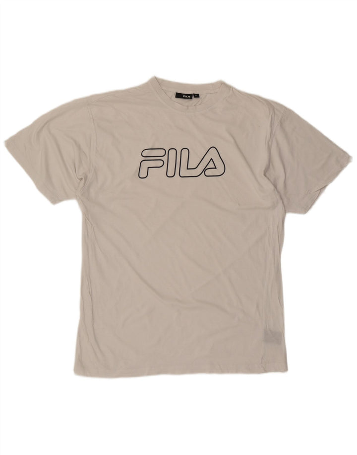 FILA Herre Grafisk T-Shirt Top XL Hvid Bomuld