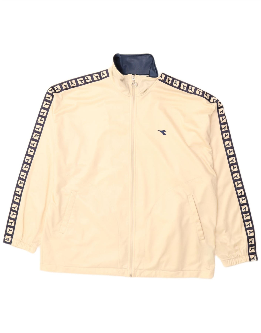Diadora Dame Oversized grafisk træningsdragt Topjakke UK 14 Stor Beige