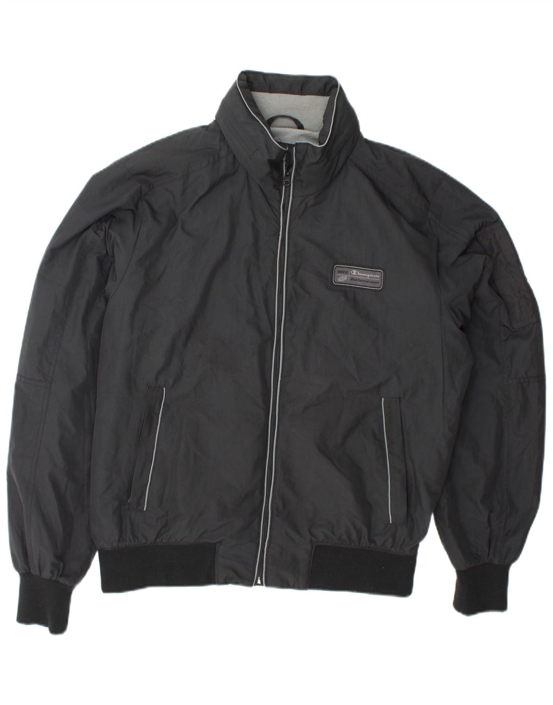 CHAMPION Herre NY Rochester Hooded Bomber Jacket UK 38 Medium Black