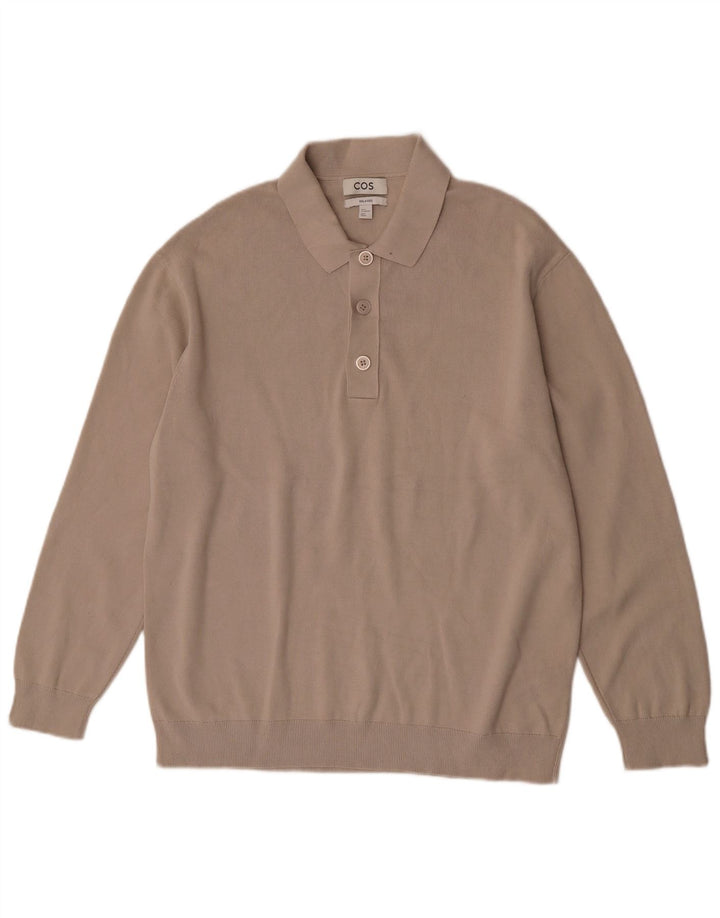 Cos Herre afslappet polo-hals sweater mellembeige bomuld