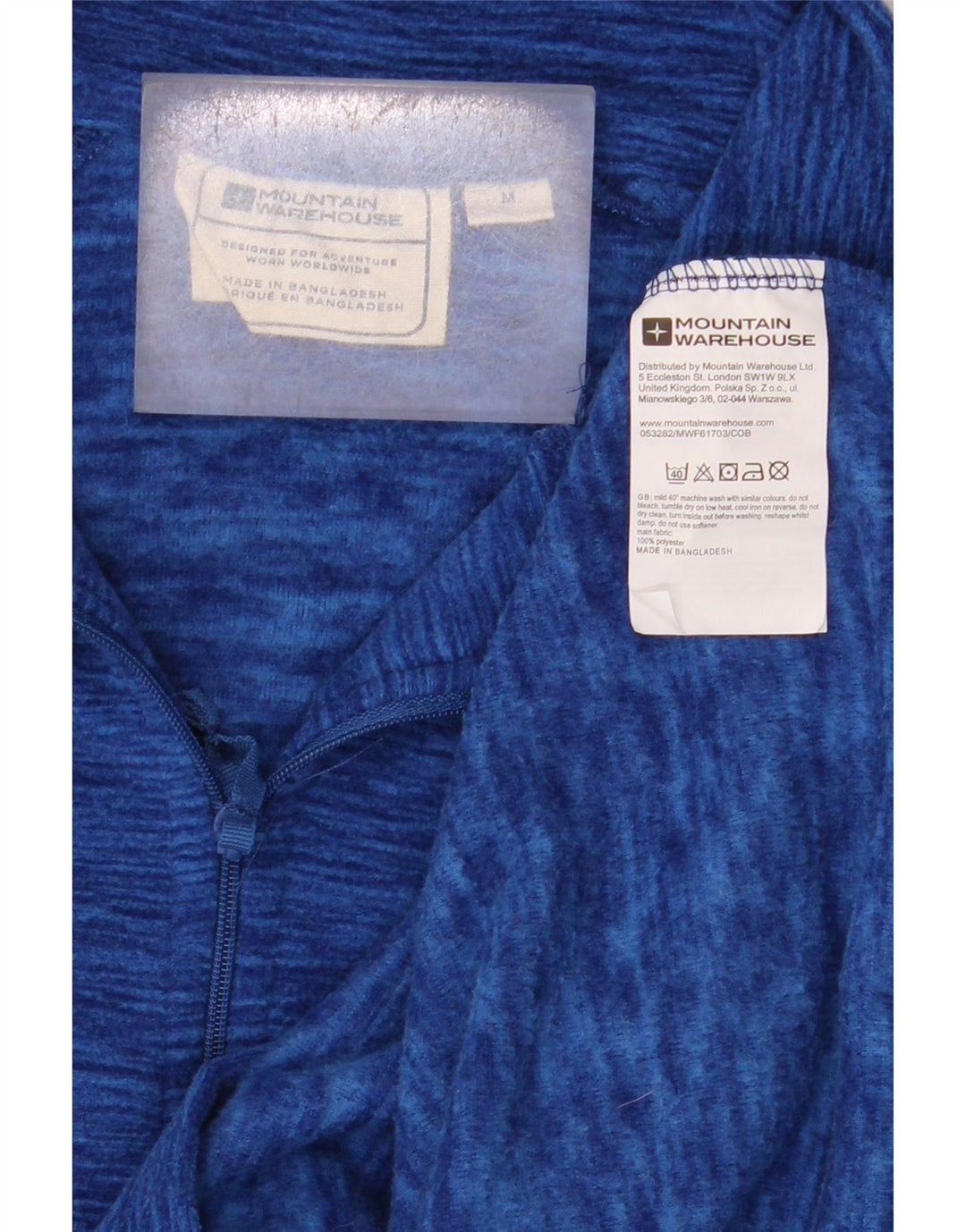 Mountain Warehouse Herre Zip Neck Fleece Jumper Medium Navy Blue Flecked