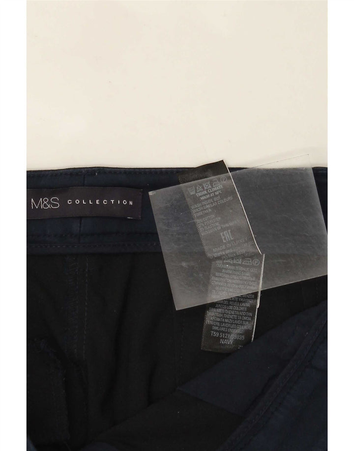 Marks & Spencer Dame Cropped Trousers UK 10 Small W30 L25 Navy Blue