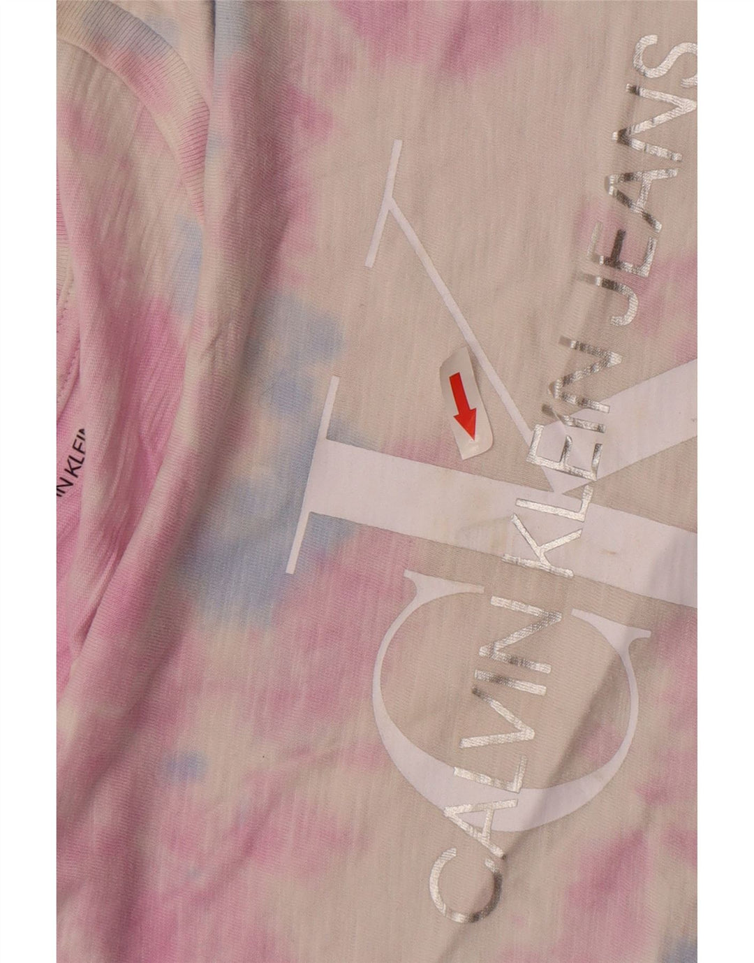 Calvin Klein Jeans Kvinder Oversized grafisk T-shirt Top UK 14 Medium Pink