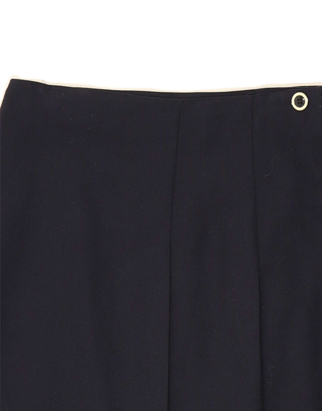VINTAGE Womens High Waist Wrap Skirt IT 46 Large W30  Navy Blue Polyester Vintage Vintage and Second-Hand Vintage from Messina Hembry 
