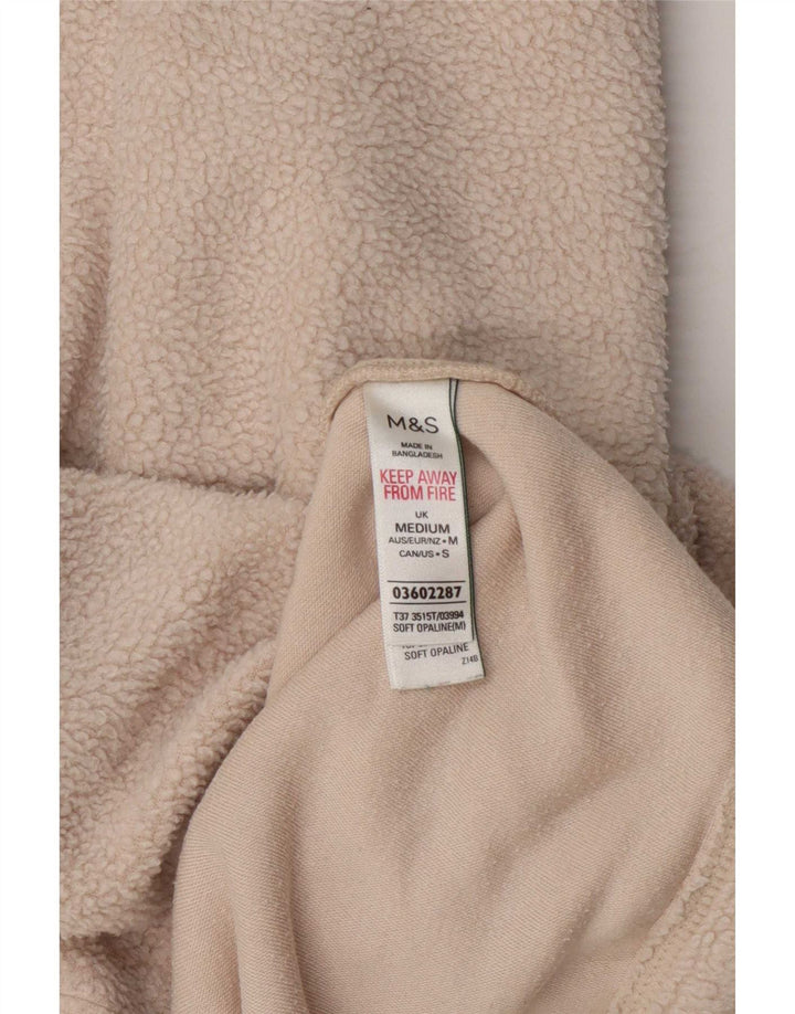 Marks & Spencer Dame Roll Neck Fleece Jumper UK 14 Medium Beige