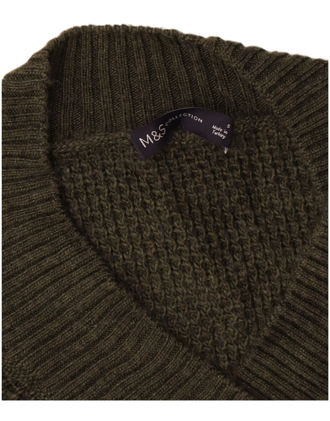 Marks & Spencer Dame Oversized V-hals sweater UK 10 Lille Grøn