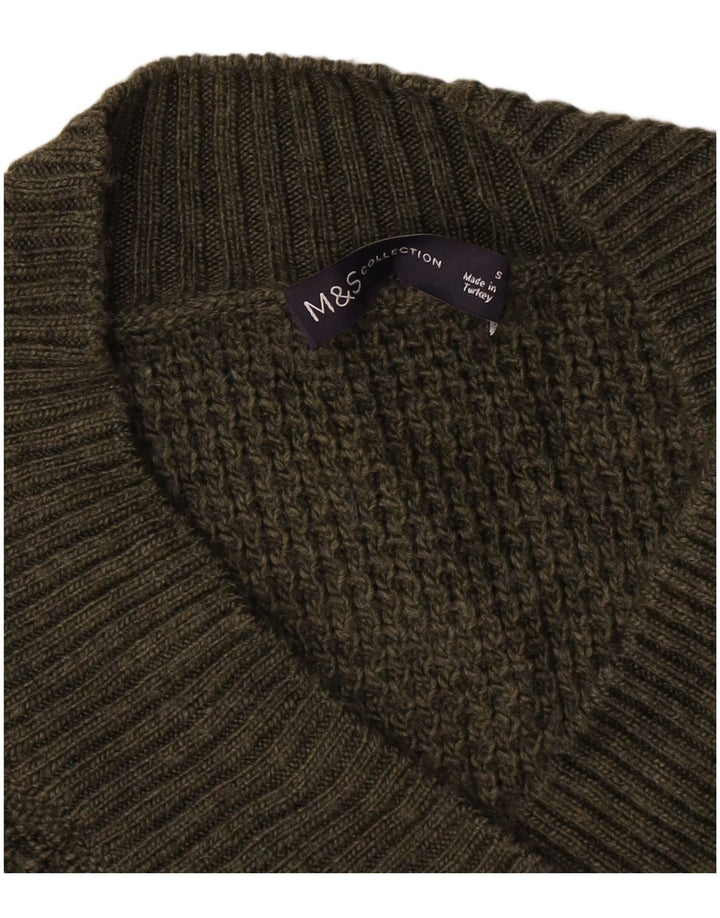 Marks & Spencer Dame Oversized V-hals sweater UK 10 Lille Grøn