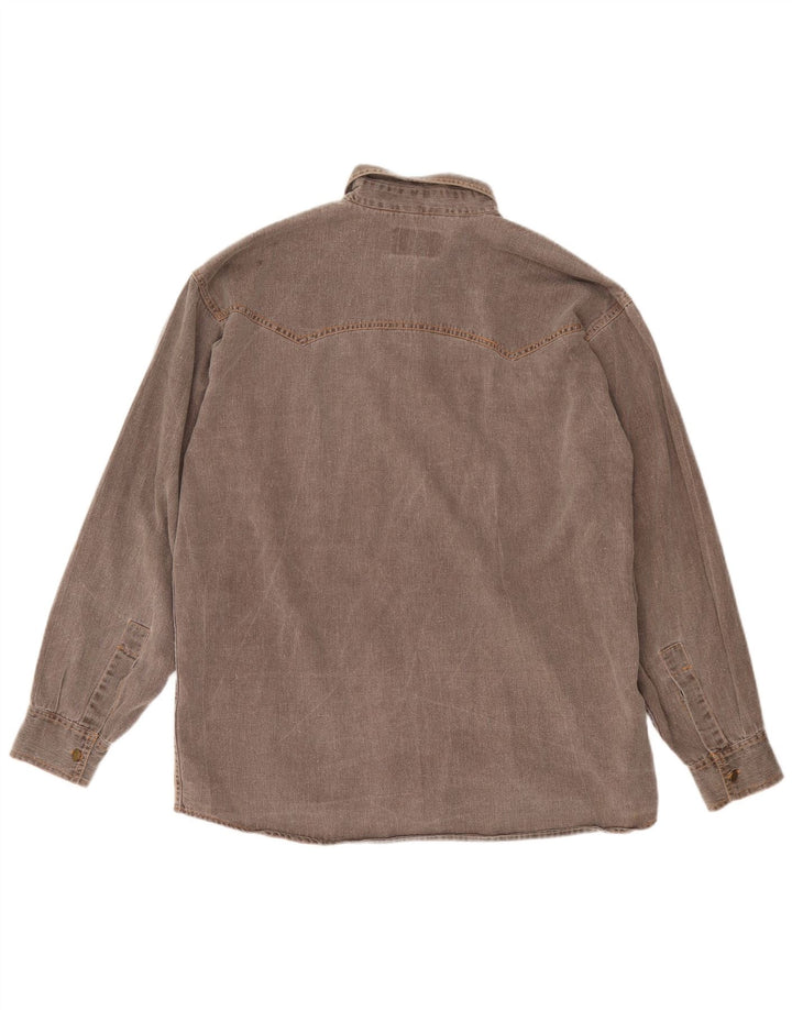 Vintage denimskjorte til mænd XL brun