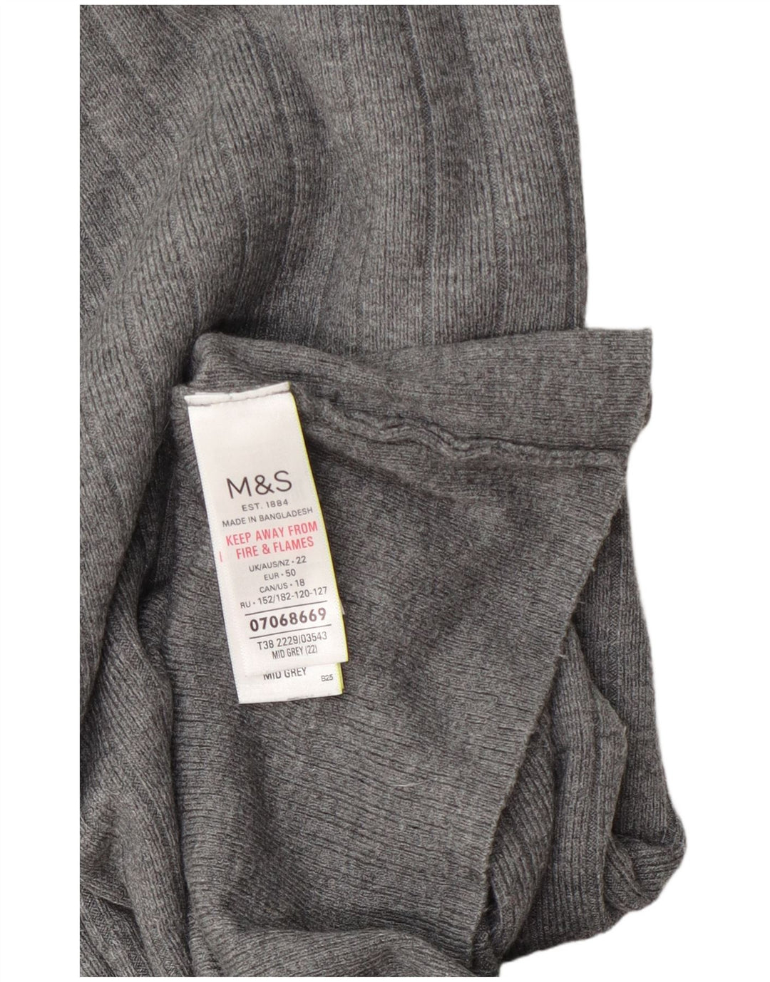 Marks & Spencer Dame Turtle Neck sweater UK 22 3XL Grå Viscose