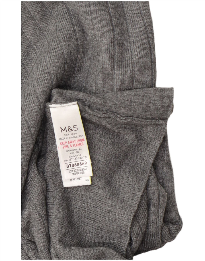 Marks & Spencer Dame Turtle Neck sweater UK 22 3XL Grå Viscose