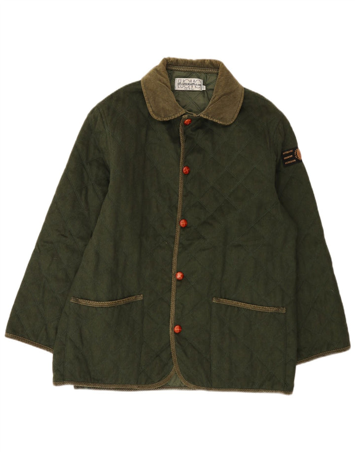St. Germain Herre quiltet jakke IT 52 XL Khaki Colourblock Uld