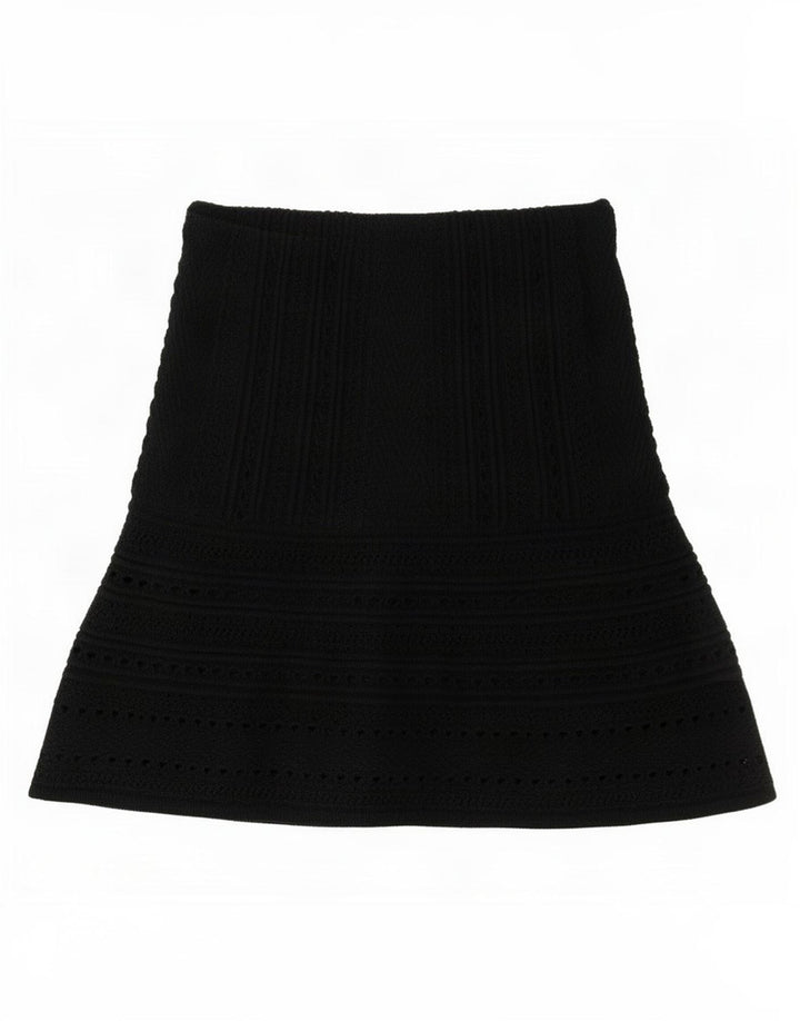 Zara Damestrik Mininederdel Medium W28 Sort Bomuld