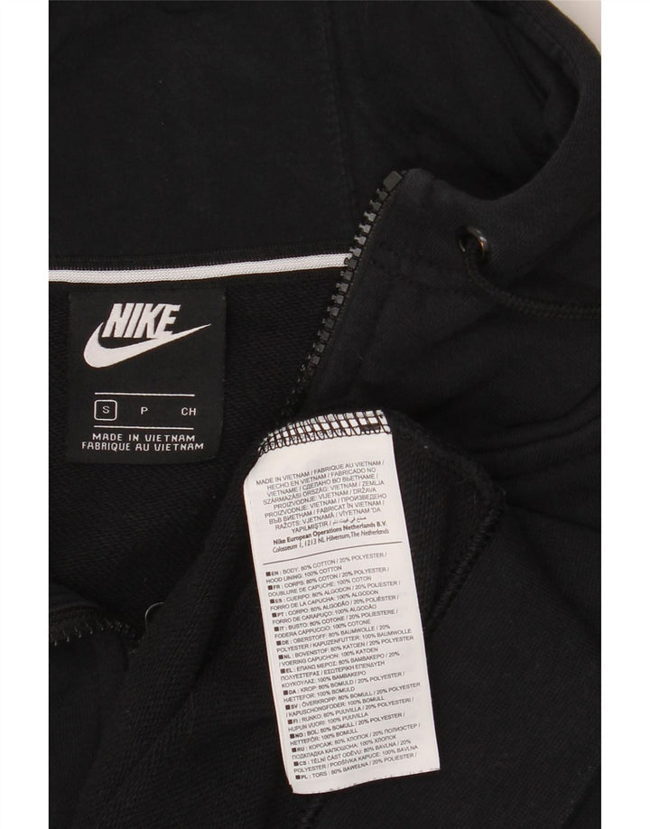 Nike Herre grafisk hættetrøje med lynlås, lille sort bomuld
