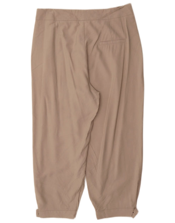 Zara Womens High Waist Pegged Trousers XL W36 L28 Beige Viscose
