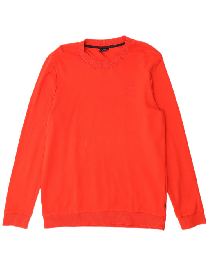 JOOP Mens Crew Neck Jumper Sweater Large Red Cotton
