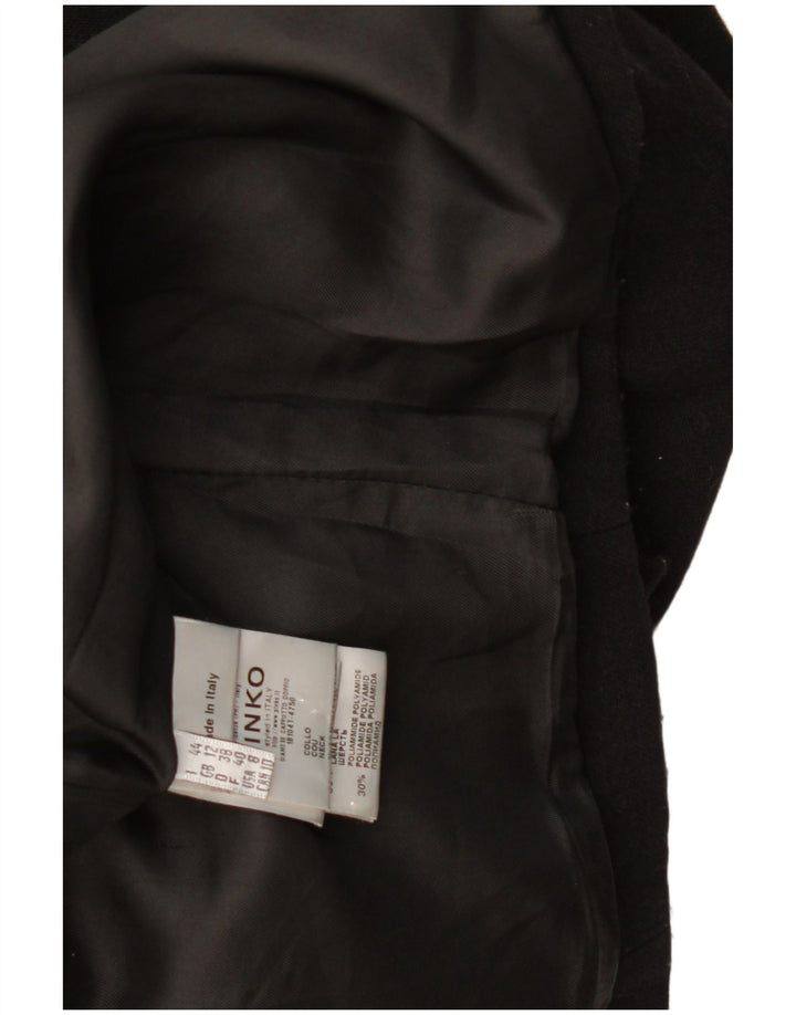 Pinko Dame Overfrakke UK 12 Medium Sort Uld